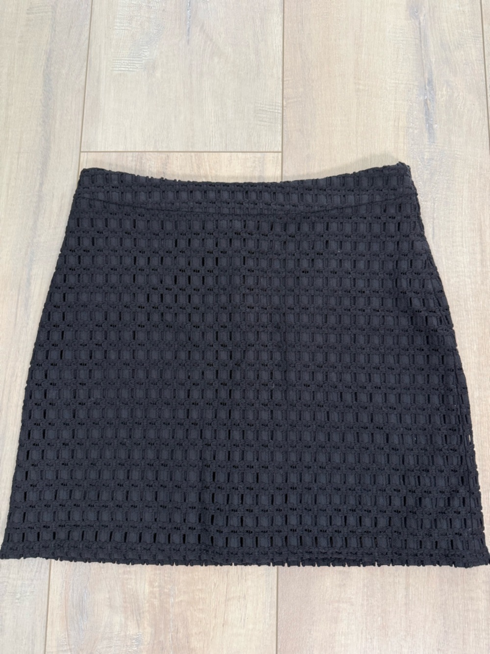 Frame Denim Black Lattice Mini Skirt
